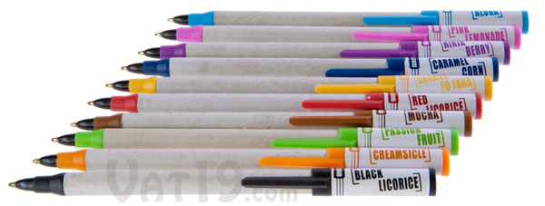 Each pack of Smens Gourmet Scented Pens features one each of ten scents.