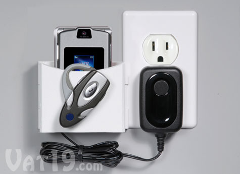 The Socket Pocket Cell Phone Charger Holder keeps your phone and its cable organized.