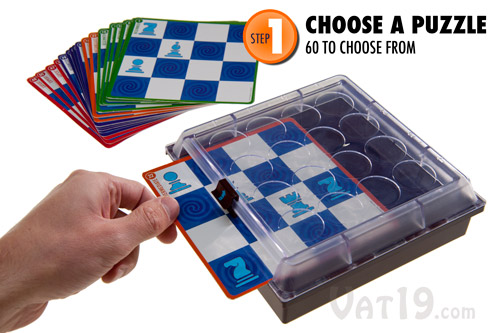 To begin playing Solitaire Chess, first choose one of the 60 included challenges.