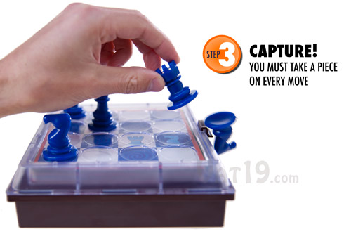 To win the Solitaire Chess puzzle challenge, you must capture a piece on every move.