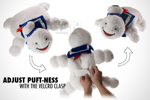 Use the velcro strap to adjust the puft-ness of the Ghostbusters pillow.
