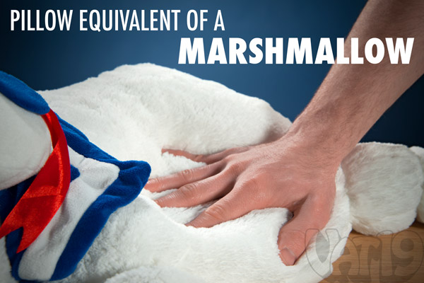 The Ghostbusters Stay Puft Marshmallow Man Pillow is made from 100% polyester.