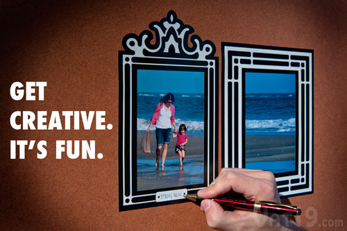 Get creative and split an image across two frames.
