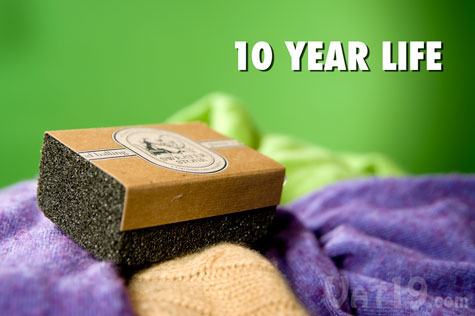 The Sweater Stone is effective on a variety of garments and has an expected life of 10 years.