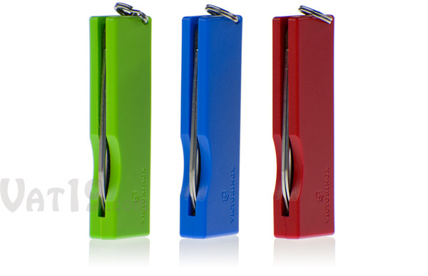 The Swiss Army Knife Keychain is available in a variety of bright colors.