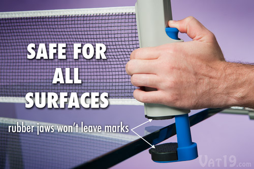 Portable Ping Pong is safe for all table surfaces.