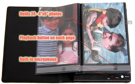 Talking Photo Album records up to 10 seconds of audio with each picture