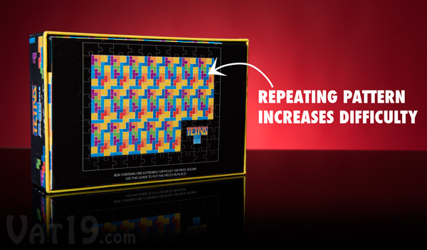 The repetitious pattern of the Tetris Jigsaw Puzzle makes it quite tricky.