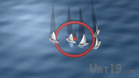 Sailboat racing when rounding the mark