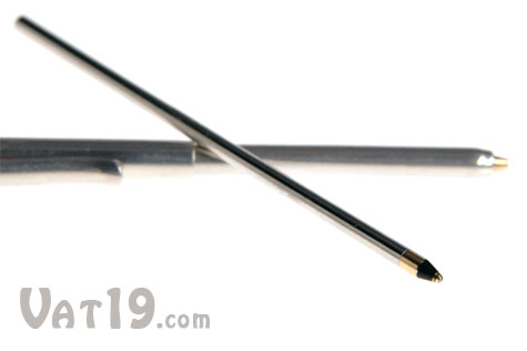 The Wallet Pen comes with one black ink refill cartridge