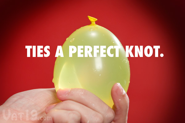 The Tie-Not Tying Tool ties a perfect balloon every time.
