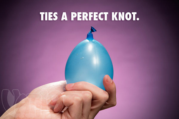 The Tie-Not Tying Tool ties a perfect balloon every time.