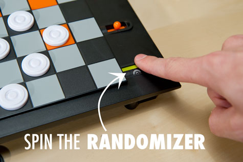 Spin the Trapdoor Checkers randomizer at the start of each turn.