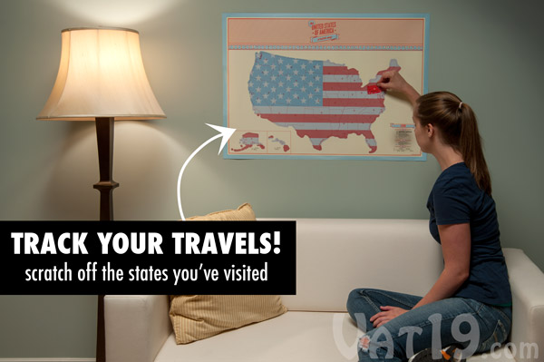Track your travels with the USA scratch map.