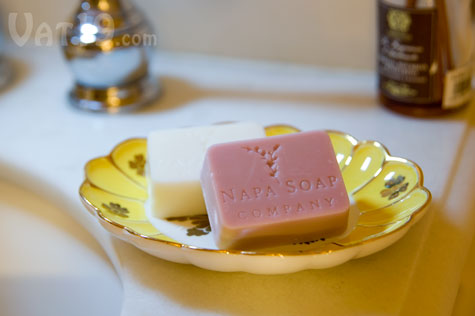 Guest soaps made from real wine.