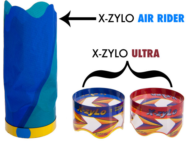 The X-Zylo Flying Gyroscope Toys are available in two styles: X-Zylo Air Rider and X-Zylo Ultra.