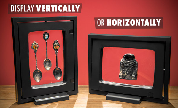 The Z-Access Display Frame can be oriented horizontally or vertically.