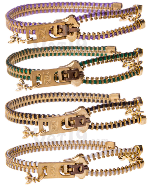 The Zipper Bracelet is available in a variety of colors.