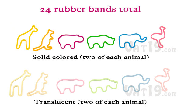 Zoo Animal Rubber Bands will liven up the office